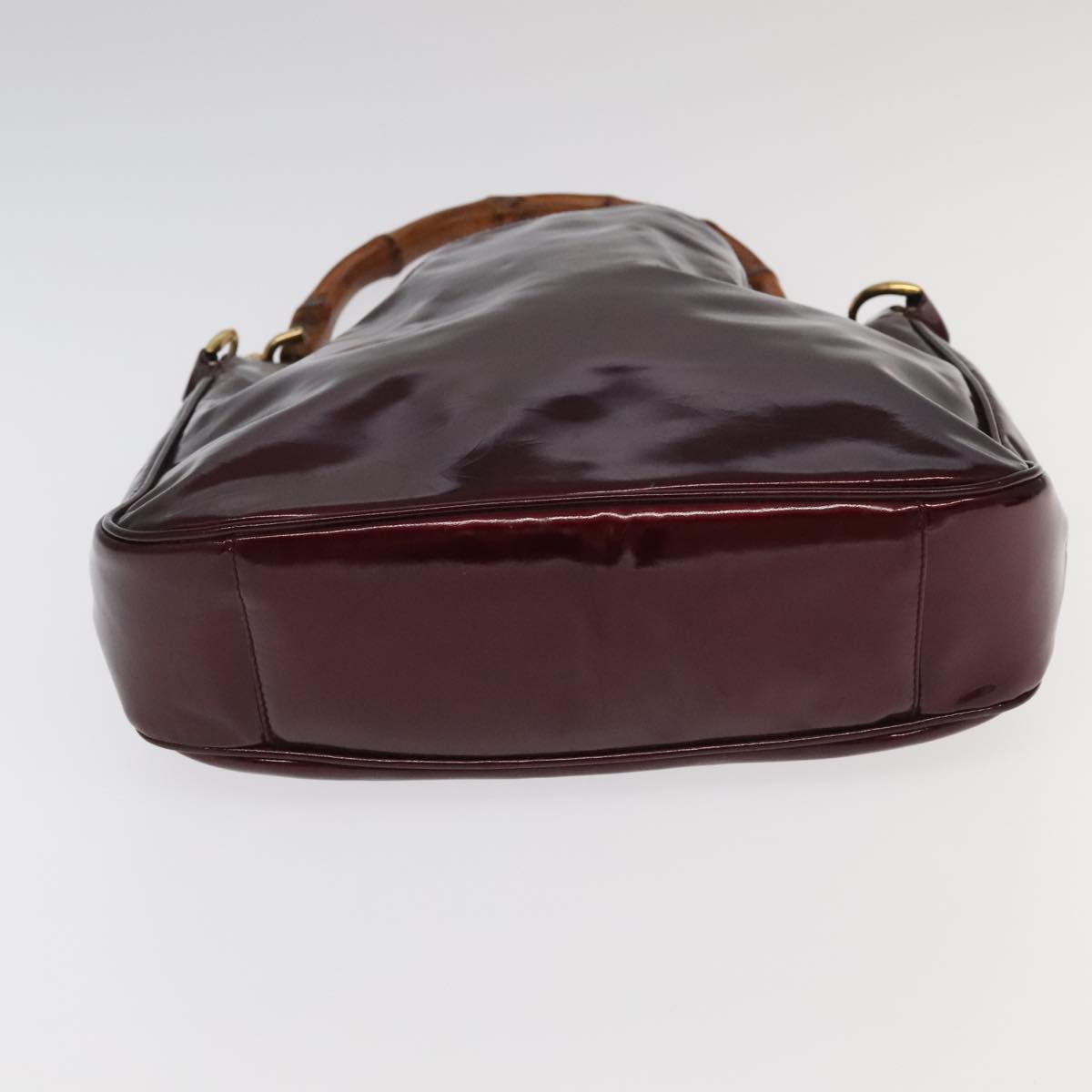GUCCI Bamboo Hand Bag Patent leather 2way Red 99166