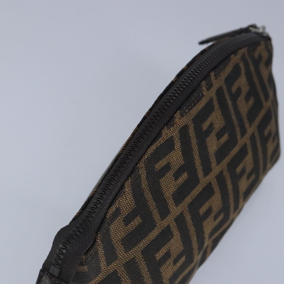 FENDI Zucca Canvas Pouch Brown Black 99170