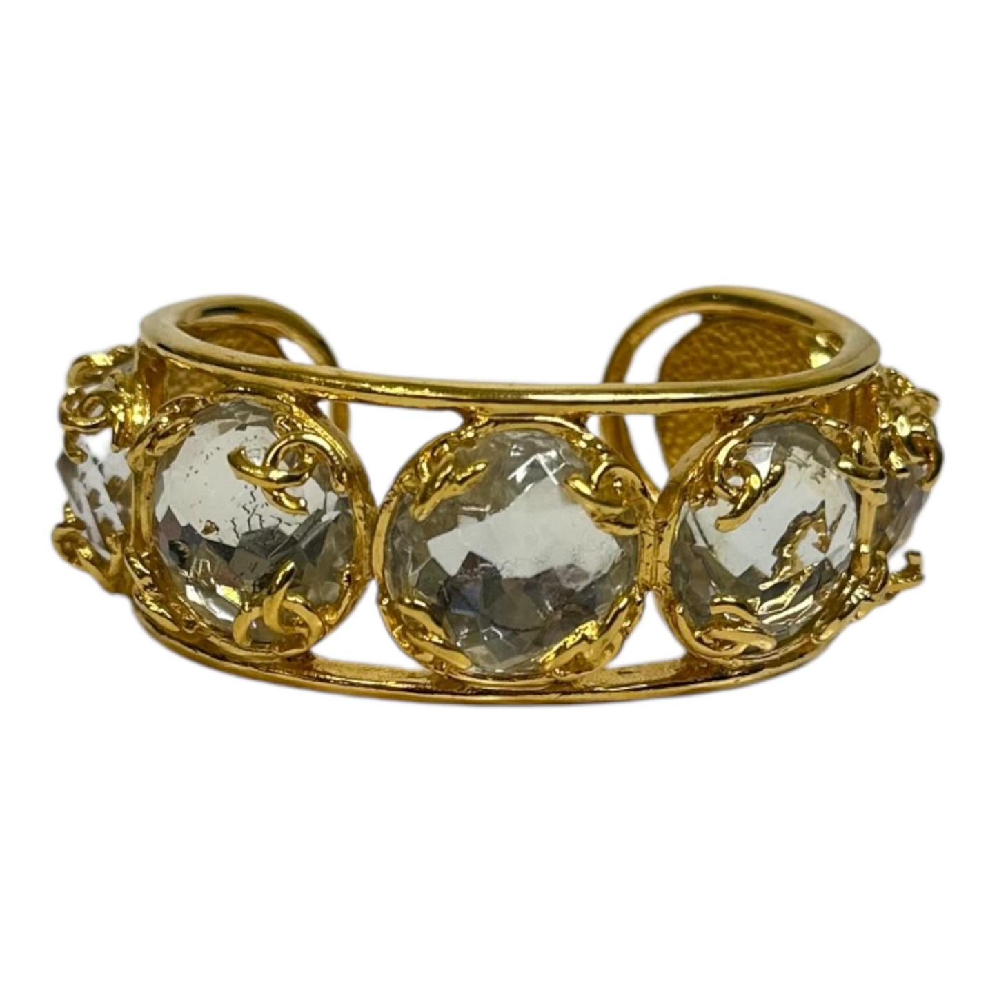 Chanel 1995 Rhinestone Cuff Bracelet