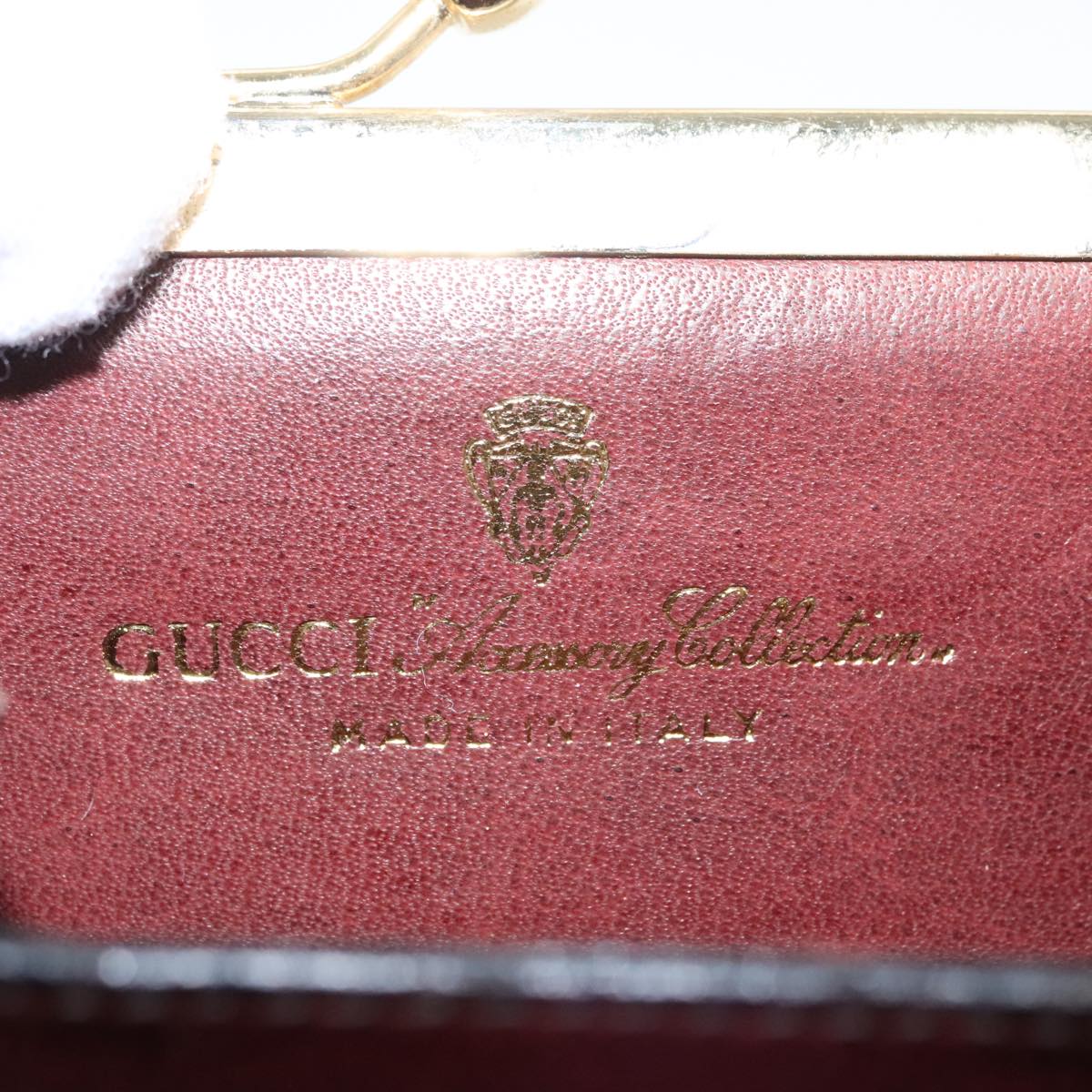 GUCCI GG Supreme Web Sherry Line Coin Purse PVC Beige Gold Red 99225