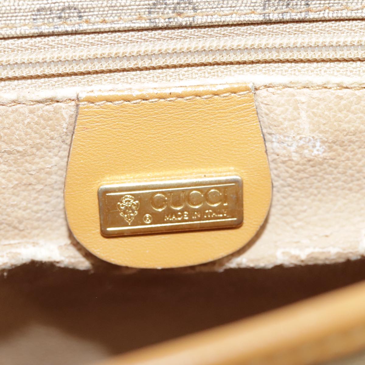 GUCCI Micro GG Supreme Shoulder Bag PVC Beige Gold 99301