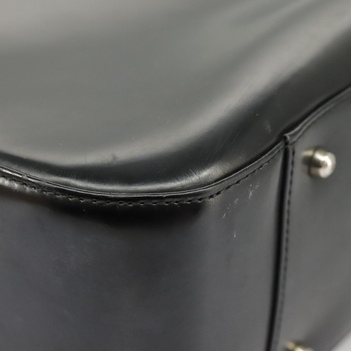 GUCCI Hand Bag Enamel 2way Black Silver 000 2058 0504 5 99303