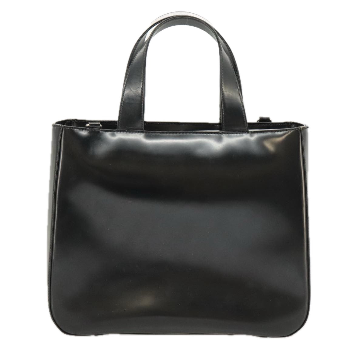 GUCCI Hand Bag Enamel 2way Black Silver 000 2058 0504 5 99303