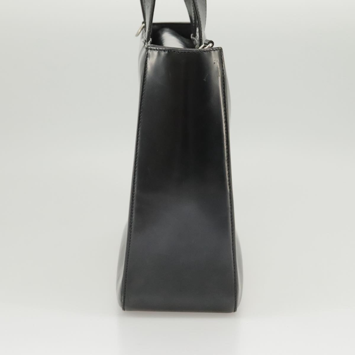GUCCI Hand Bag Enamel 2way Black Silver 000 2058 0504 5 99303
