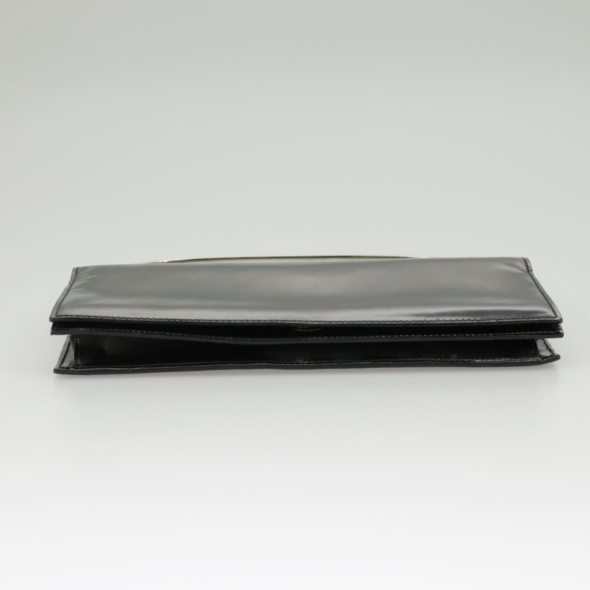 GUCCI Hand Bag Enamel Black Silver 99304