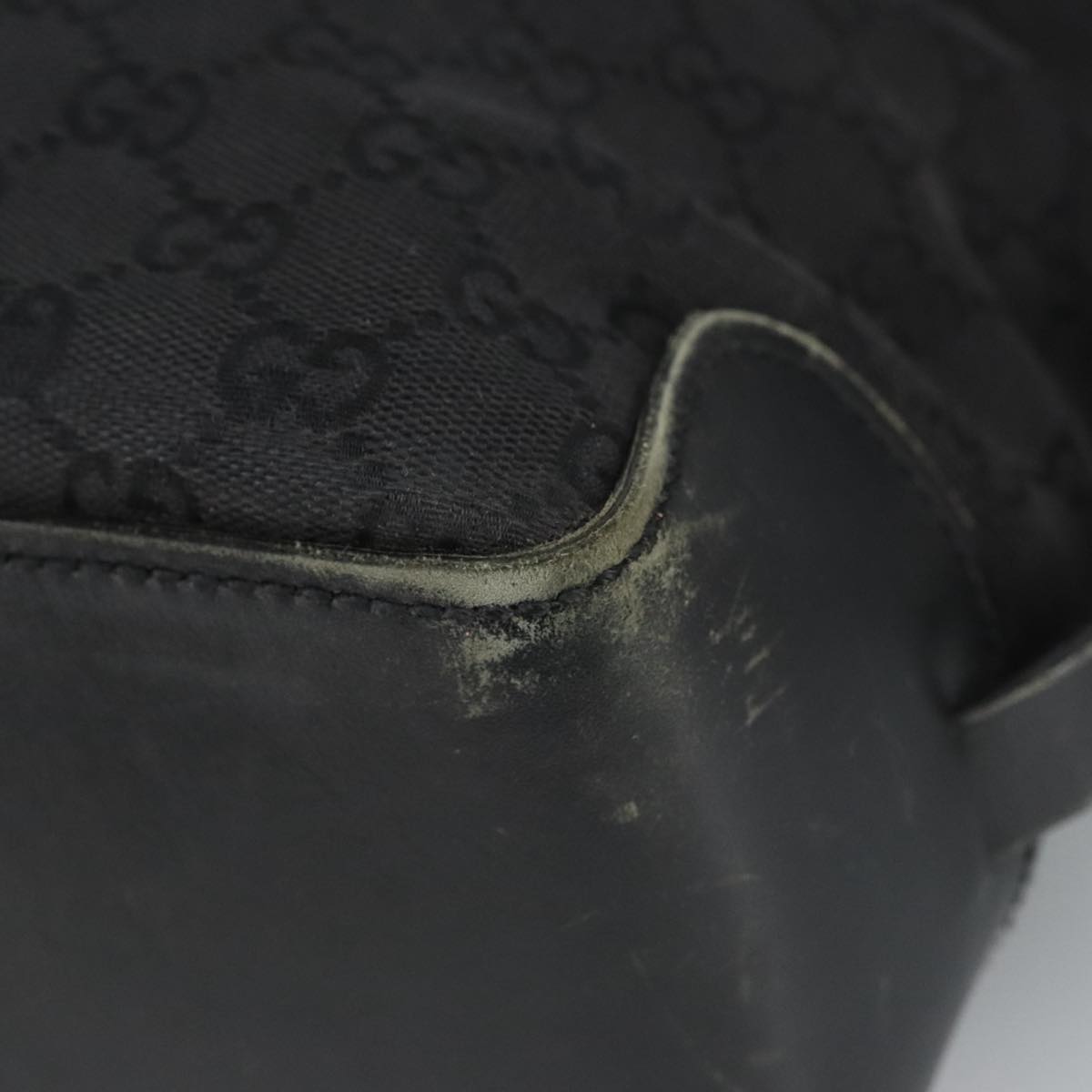 GUCCI GG Canvas Hand Bag Black Silver 106251 99306