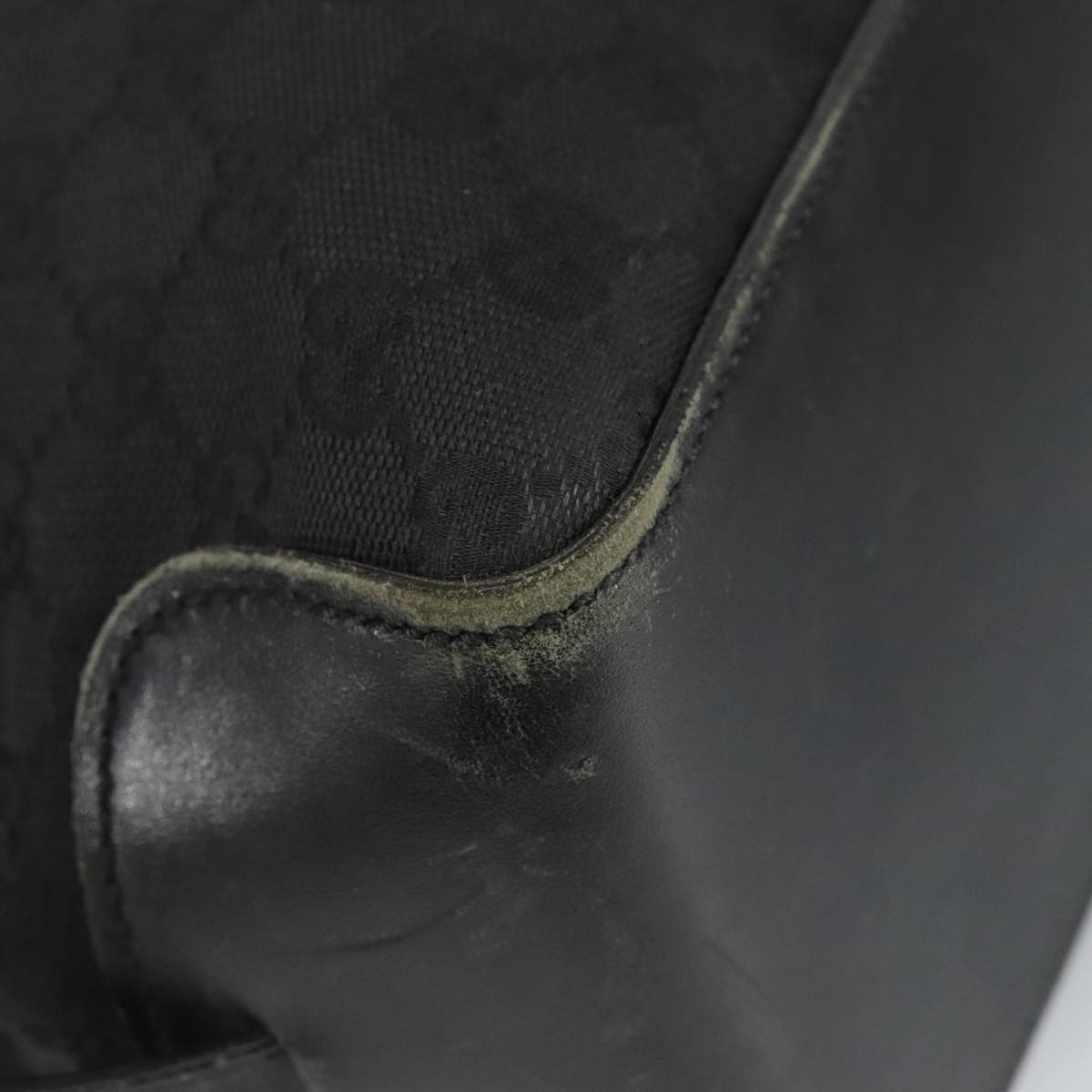 GUCCI GG Canvas Hand Bag Black Silver 106251 99306