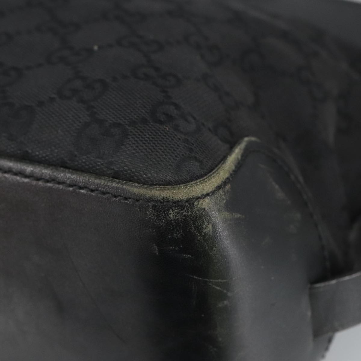 GUCCI GG Canvas Hand Bag Black Silver 106251 99306