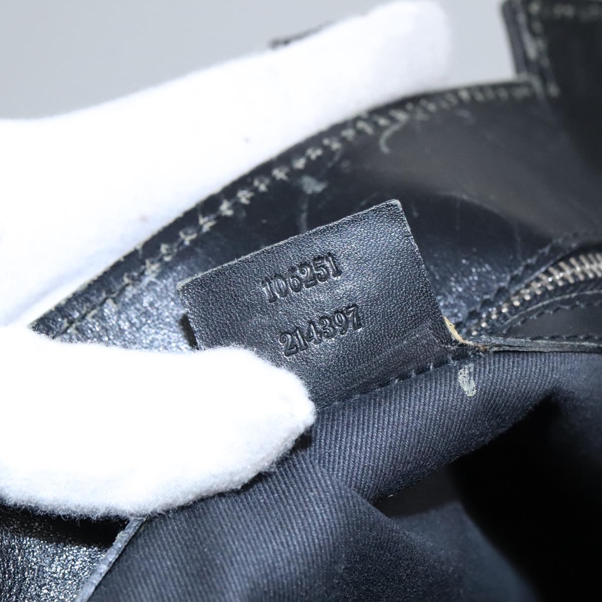 GUCCI GG Canvas Hand Bag Black Silver 106251 99306