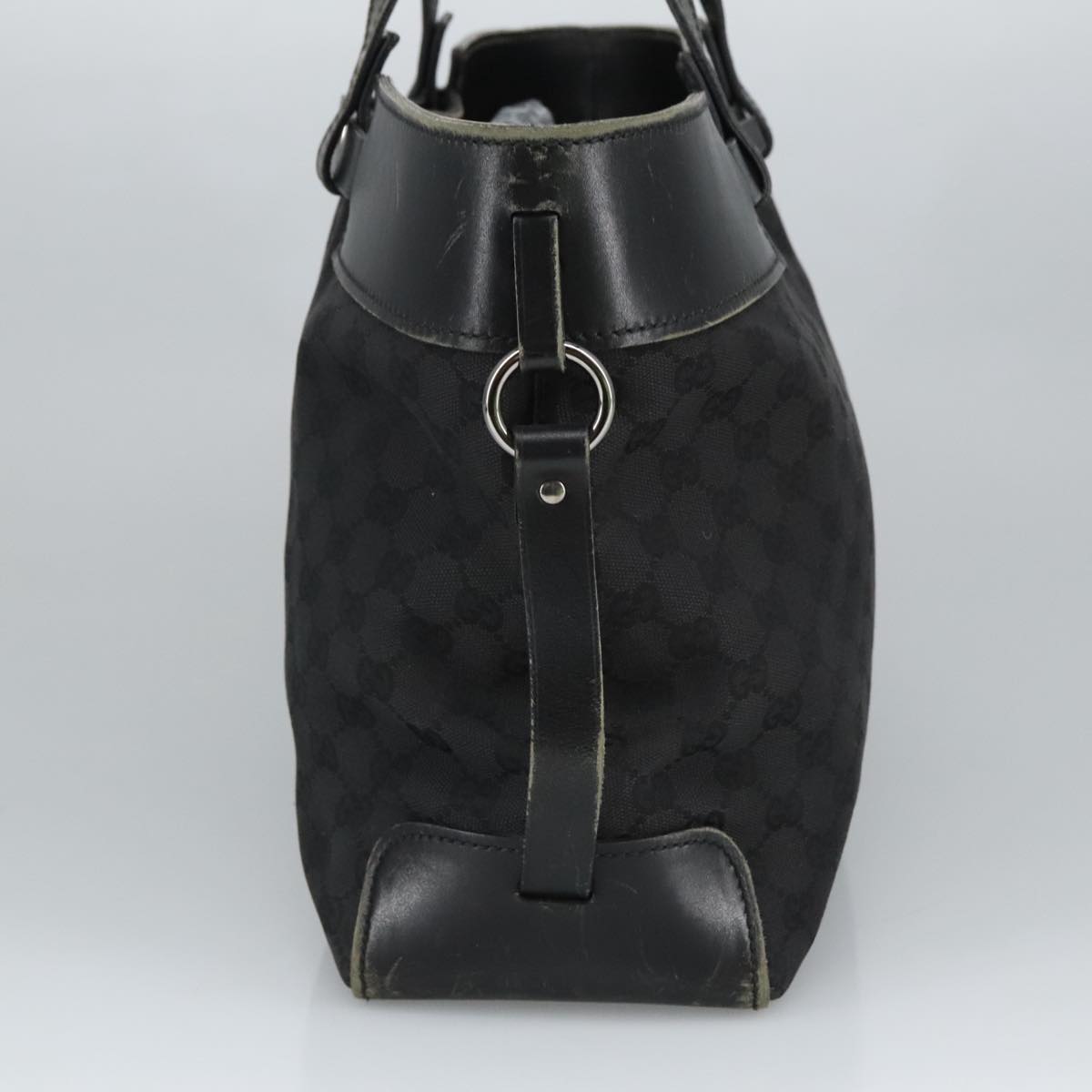 GUCCI GG Canvas Hand Bag Black Silver 106251 99306