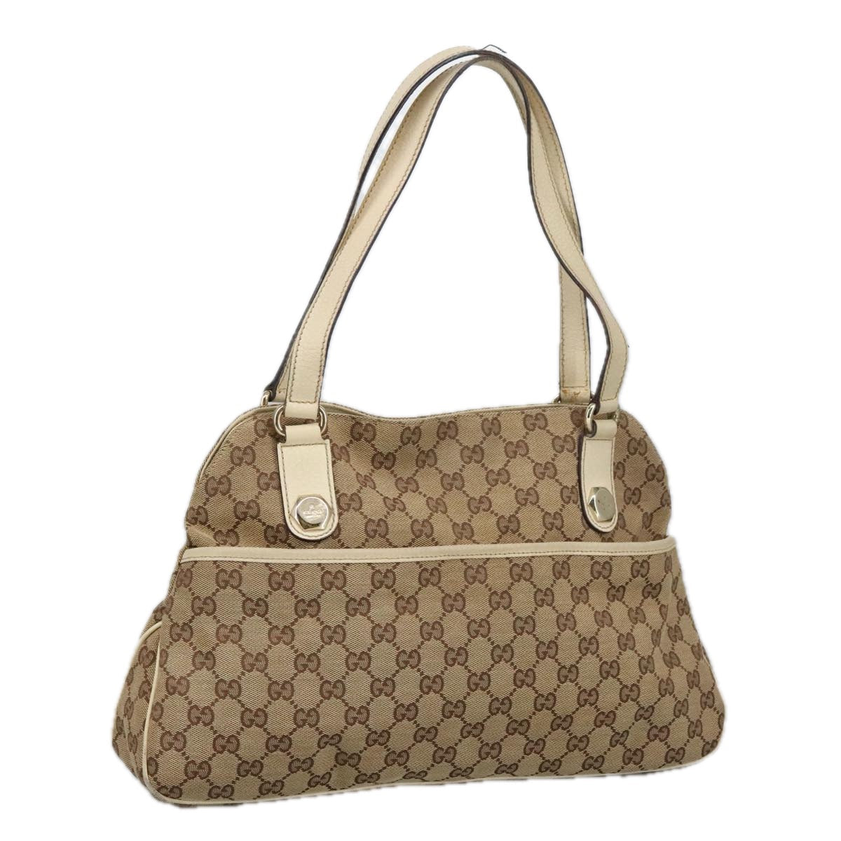 GUCCI GG Canvas Tote Bag Beige Gold 163288 99307