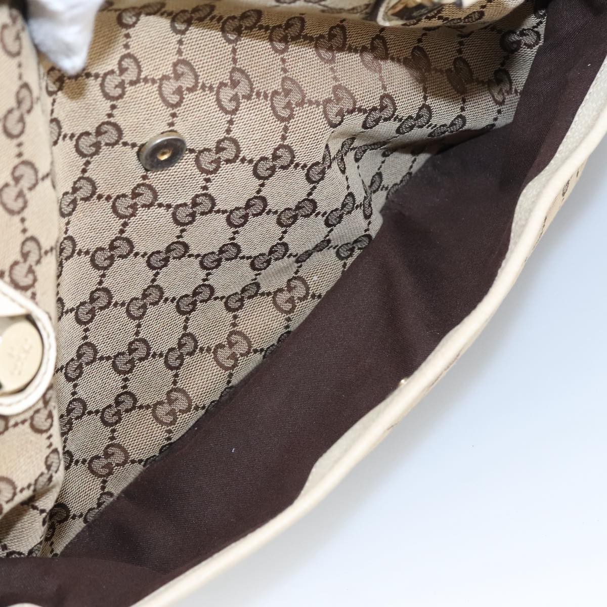 GUCCI GG Canvas Tote Bag Beige Gold 163288 99307