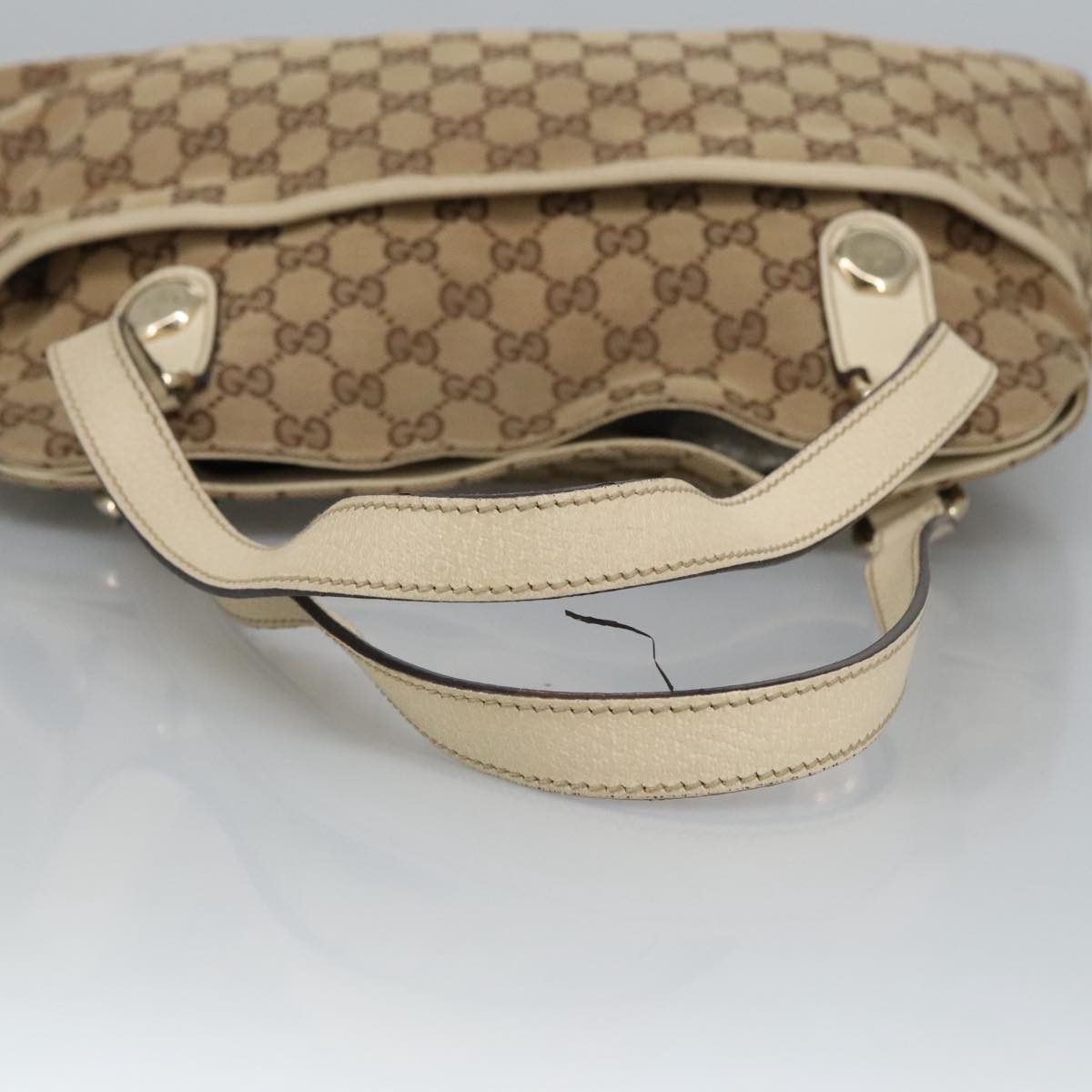 GUCCI GG Canvas Tote Bag Beige Gold 163288 99307