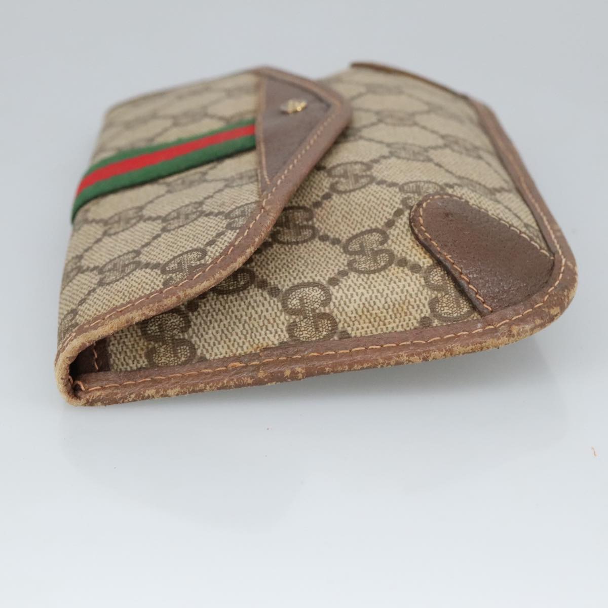 GUCCI GG Supreme Web Sherry Line Pouch PVC Beige Red Green 89 01 021 99314