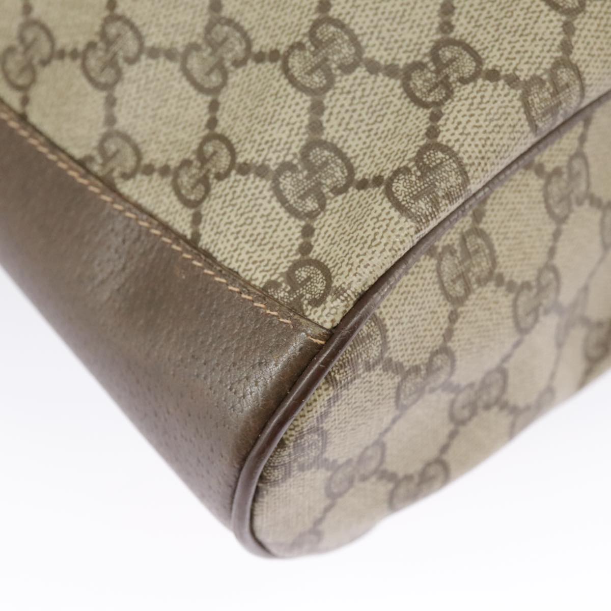 GUCCI GG Supreme Web Sherry Line Shoulder Bag PVC Beige 164 02 034 99316
