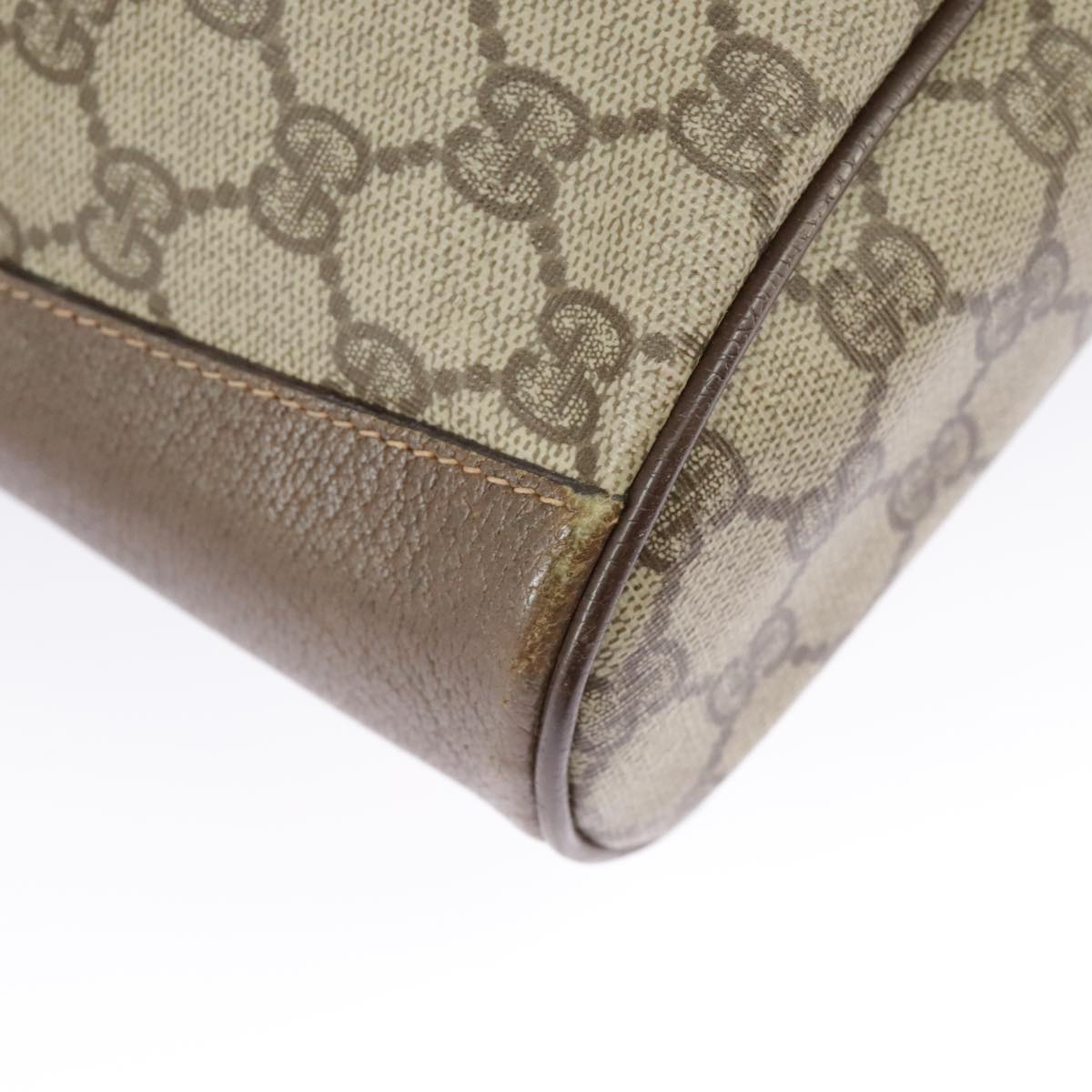 GUCCI GG Supreme Web Sherry Line Shoulder Bag PVC Beige 164 02 034 99316
