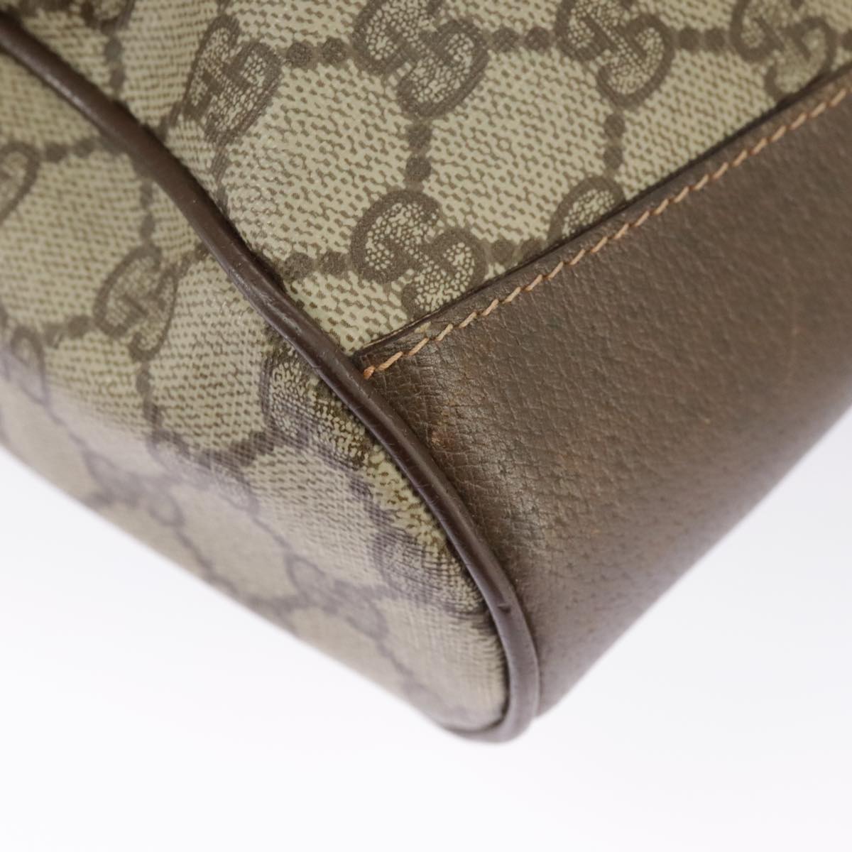 GUCCI GG Supreme Web Sherry Line Shoulder Bag PVC Beige 164 02 034 99316