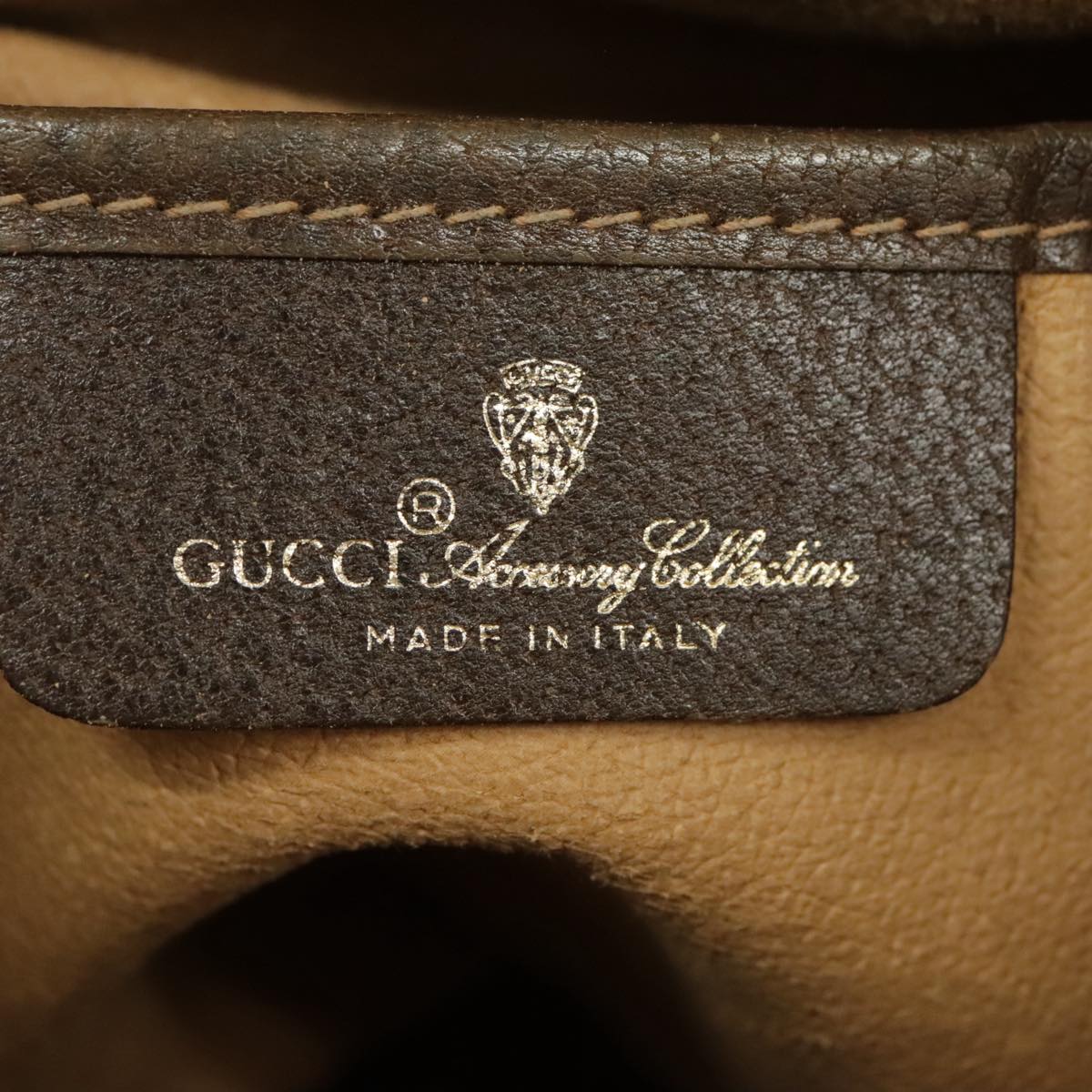 GUCCI GG Supreme Web Sherry Line Shoulder Bag PVC Beige 164 02 034 99316