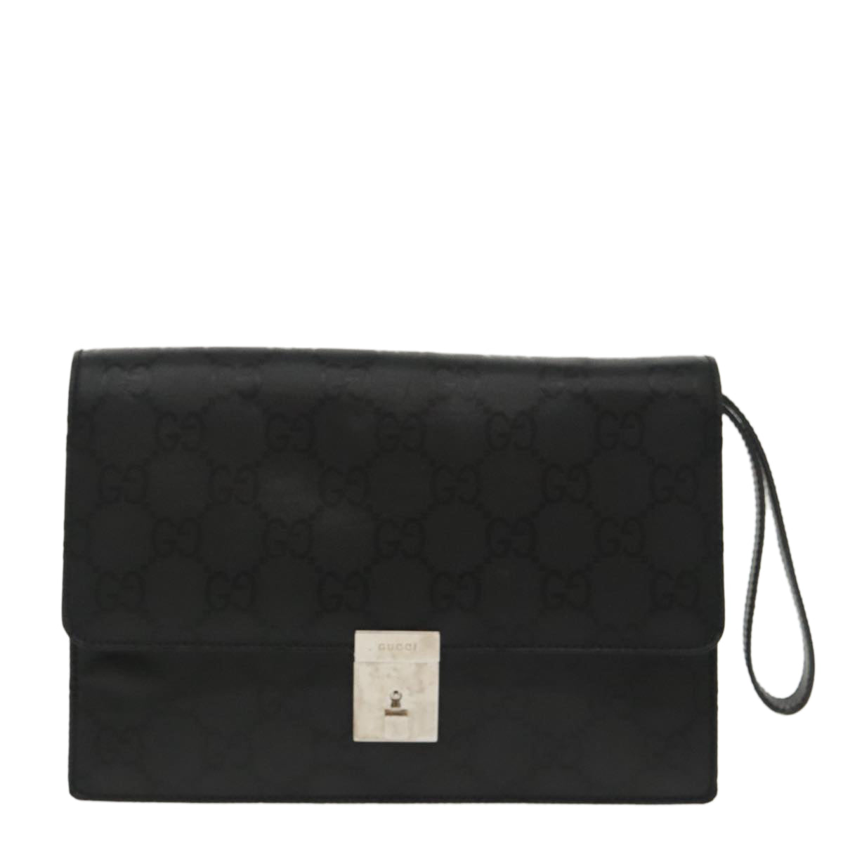 GUCCI GG Canvas Clutch Bag Black Silver 018 1600 99320