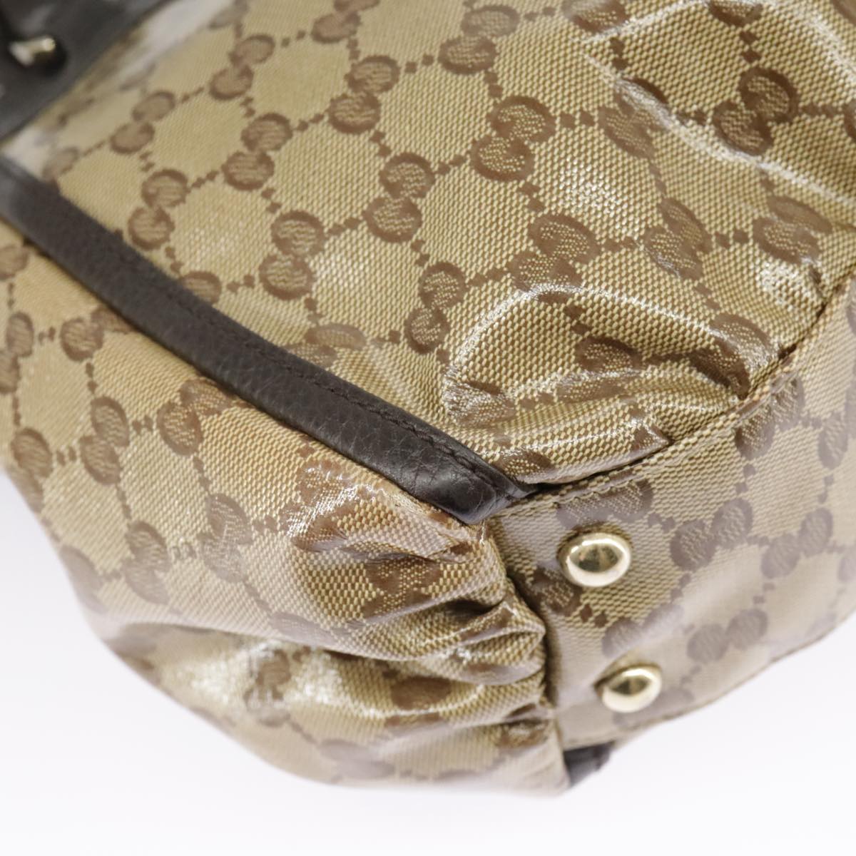 GUCCI GG Crystal Shoulder Bag Beige Gold 327787 99347