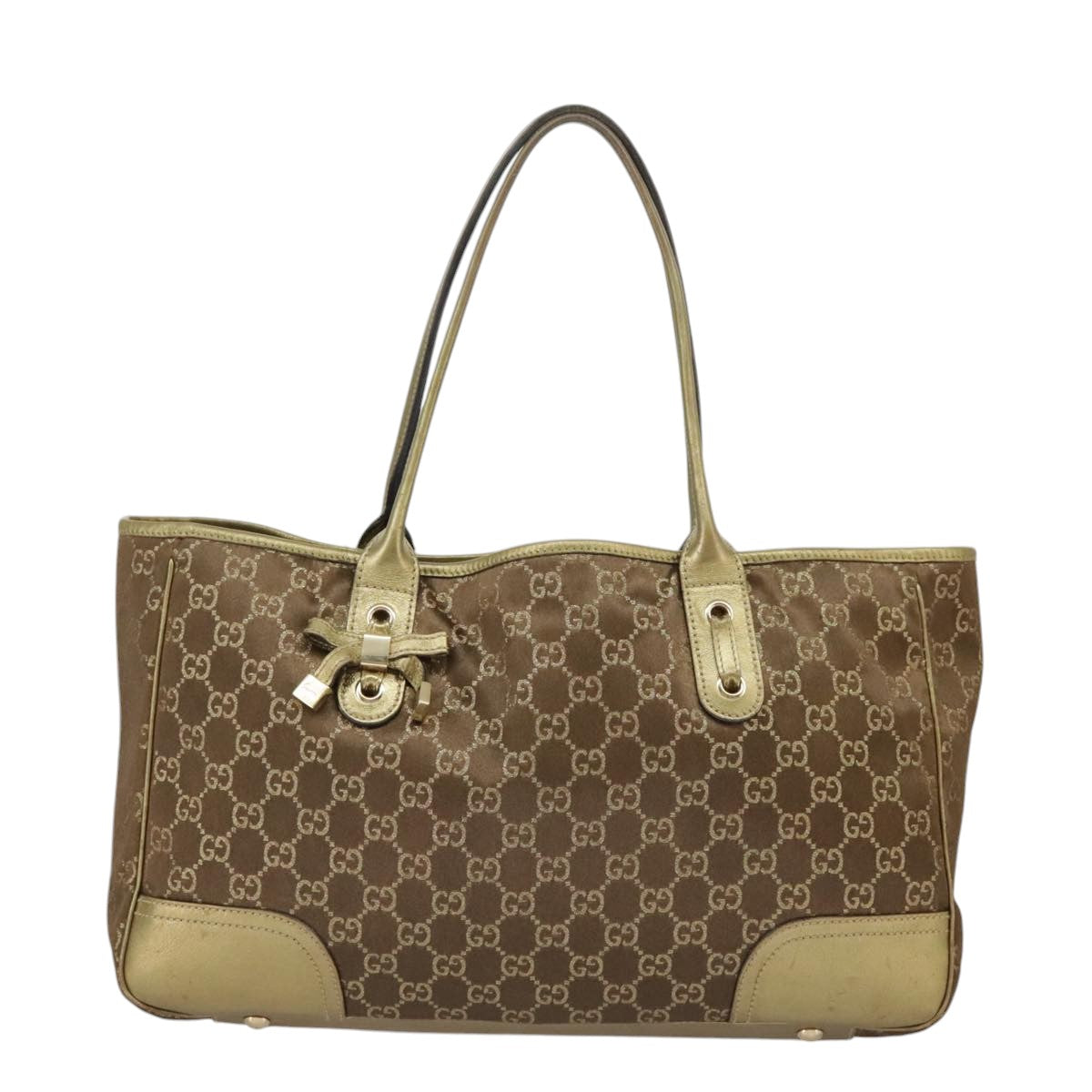 GUCCI GG Canvas Shoulder Bag Brown Gold 163805 99348