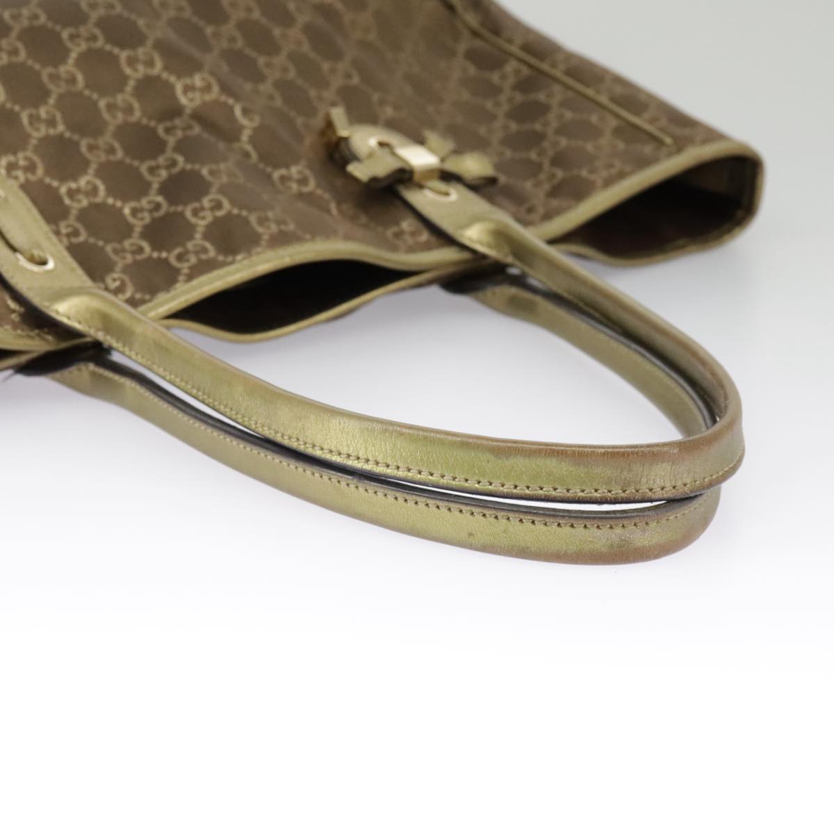 GUCCI GG Canvas Shoulder Bag Brown Gold 163805 99348