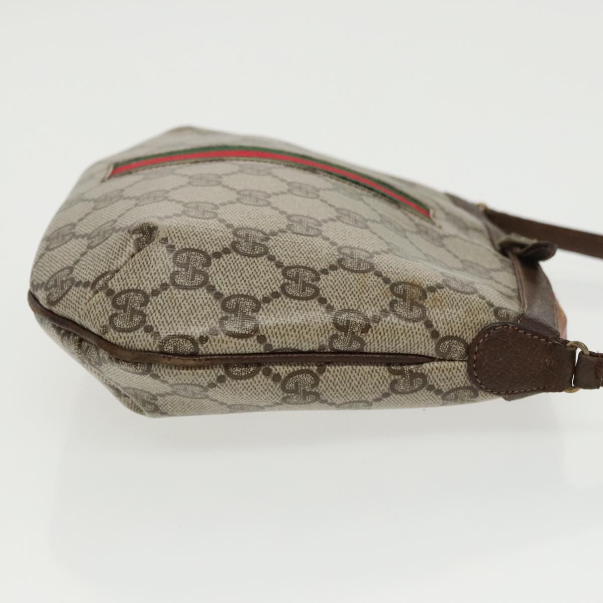 GUCCI GG Supreme Web Sherry Line Shoulder Bag PVC Beige Red Green 99352