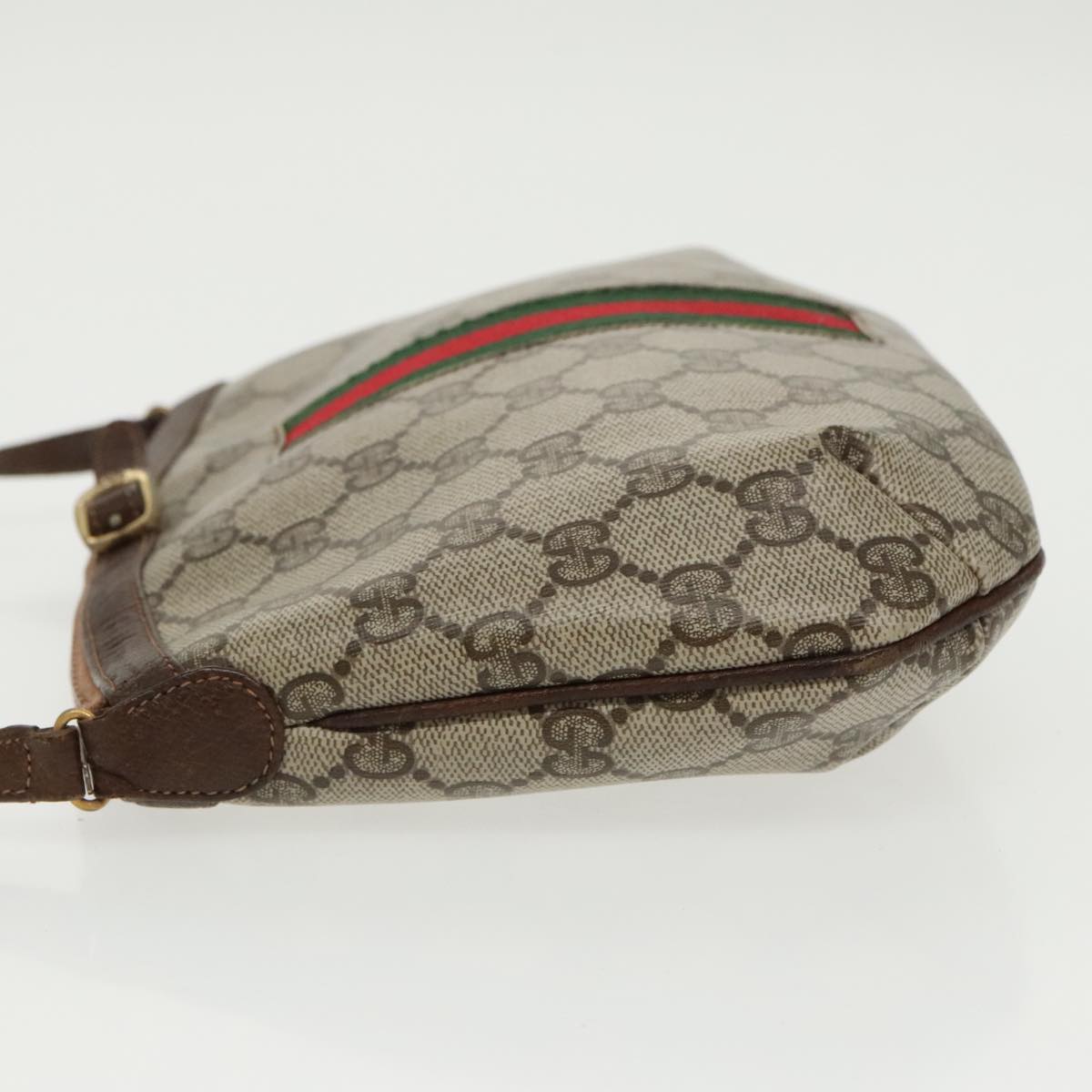 GUCCI GG Supreme Web Sherry Line Shoulder Bag PVC Beige Red Green 99352
