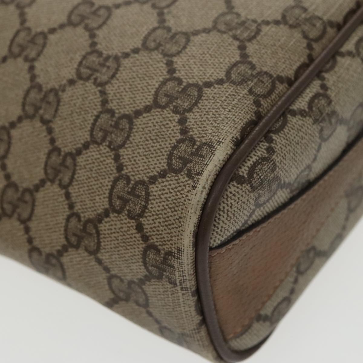 GUCCI GG Supreme Web Sherry Line Shoulder Bag PVC Beige 89 02 017 99353