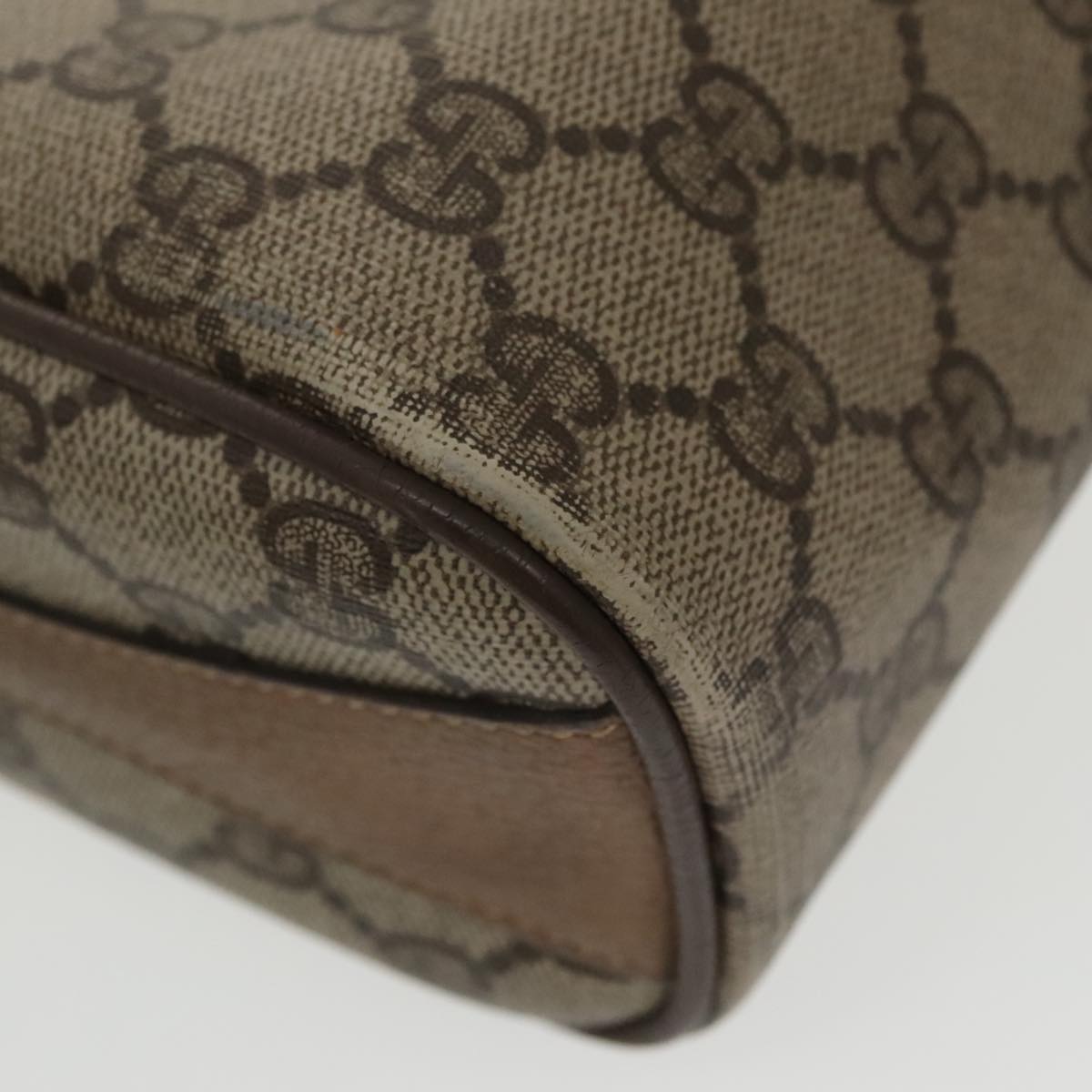 GUCCI GG Supreme Web Sherry Line Shoulder Bag PVC Beige 89 02 017 99353