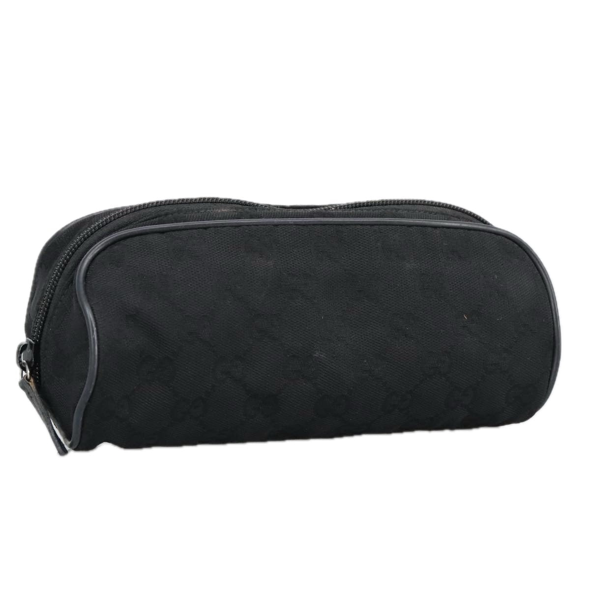 GUCCI GG Canvas Pouch Black Silver 137377 99356