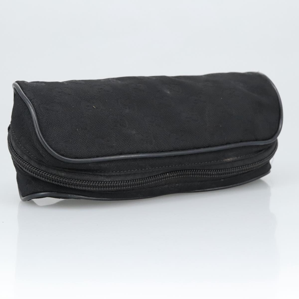 GUCCI GG Canvas Pouch Black Silver 137377 99356