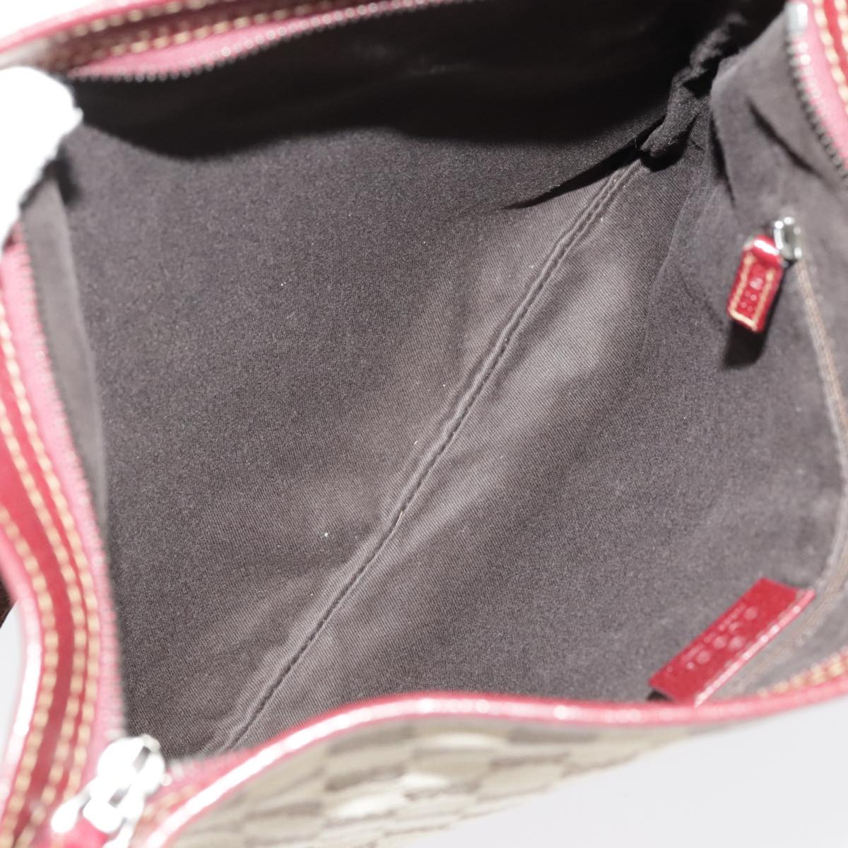 GUCCI GG Canvas Shoulder Bag Beige Silver 113013 99358