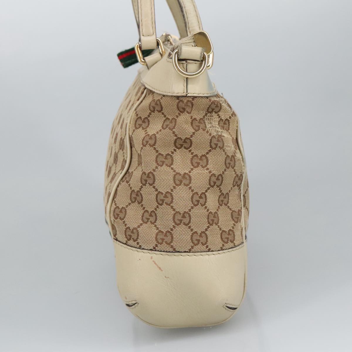 GUCCI GG Canvas Web Sherry Line Hand Bag 2way Beige Red 269894 99406