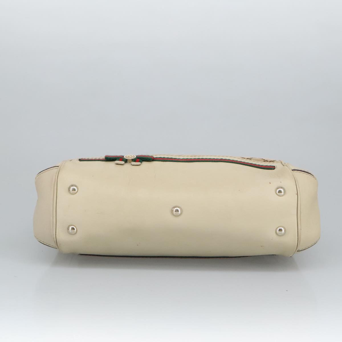 GUCCI GG Canvas Web Sherry Line Hand Bag 2way Beige Red 269894 99406