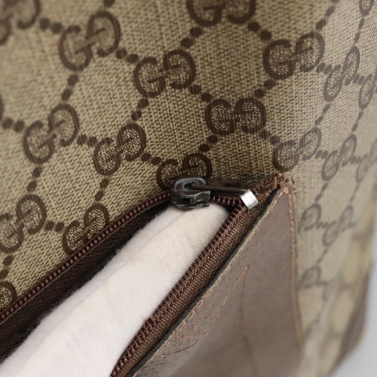 GUCCI GG Supreme Web Sherry Line Tote Bag PVC Beige Red Green 99410