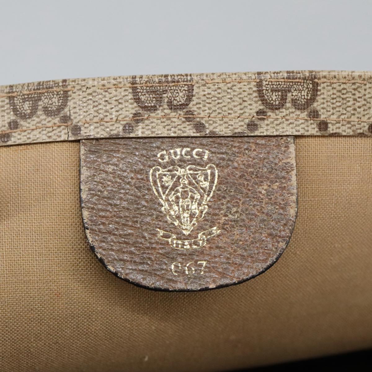 GUCCI GG Supreme Web Sherry Line Tote Bag PVC Beige Red Green 99410