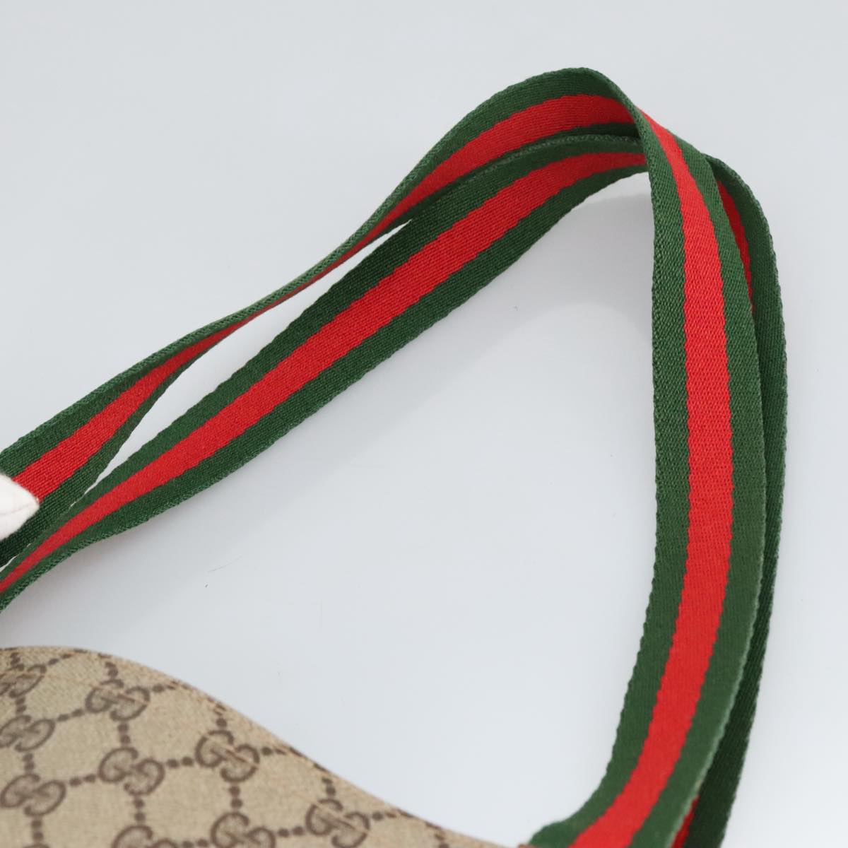 GUCCI GG Supreme Web Sherry Line Tote Bag PVC Beige Red Green 99410