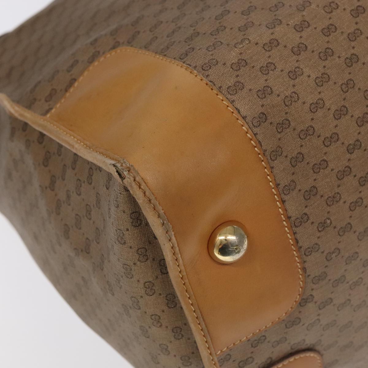 GUCCI Micro GG Canvas Boston Bag PVC Leather 2way Beige 99419