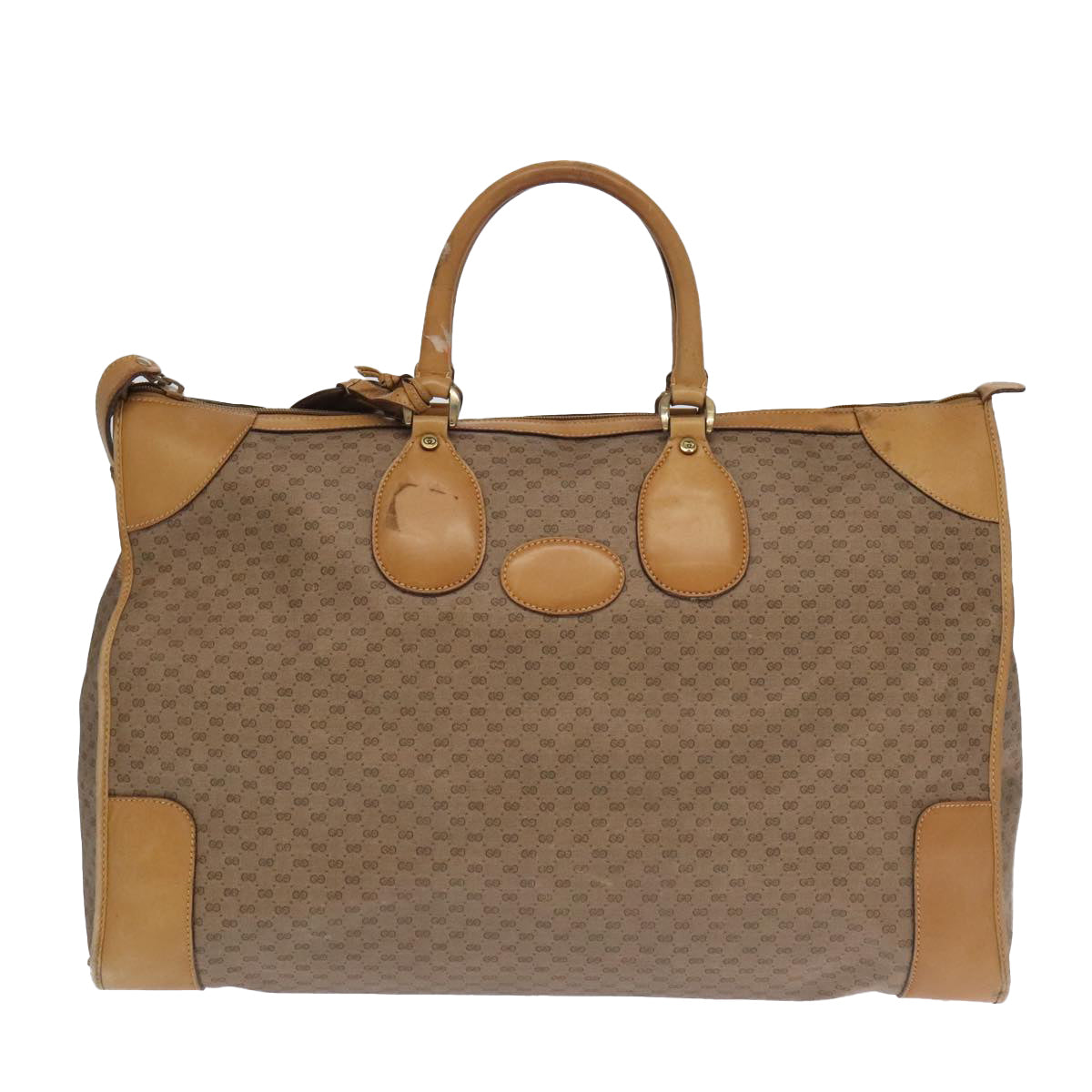 GUCCI Micro GG Canvas Boston Bag PVC Leather 2way Beige 99419