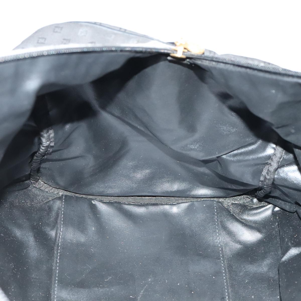 FENDI Zucchino Canvas Boston Bag Coated Canvas 2way Black 99424