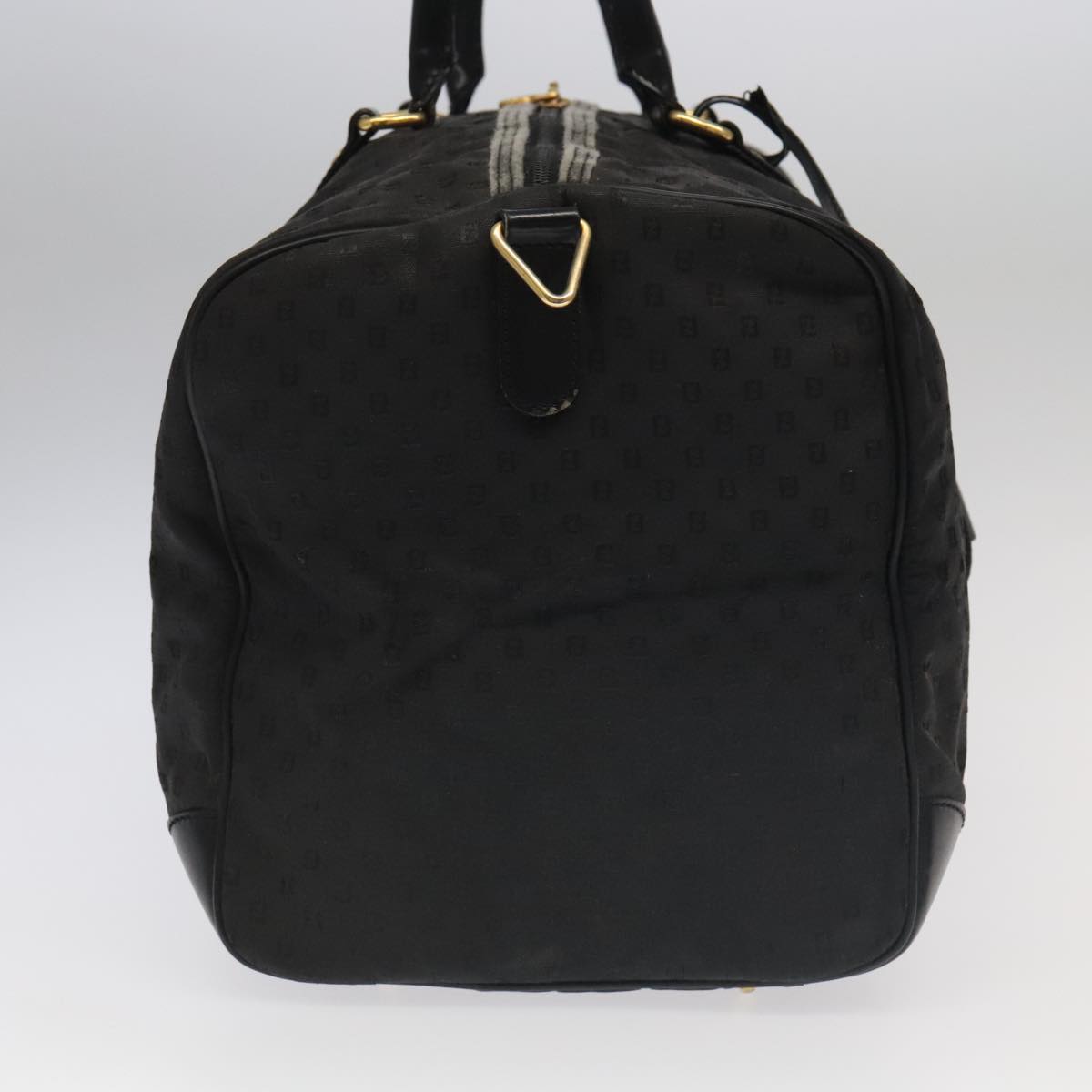 FENDI Zucchino Canvas Boston Bag Coated Canvas 2way Black 99424