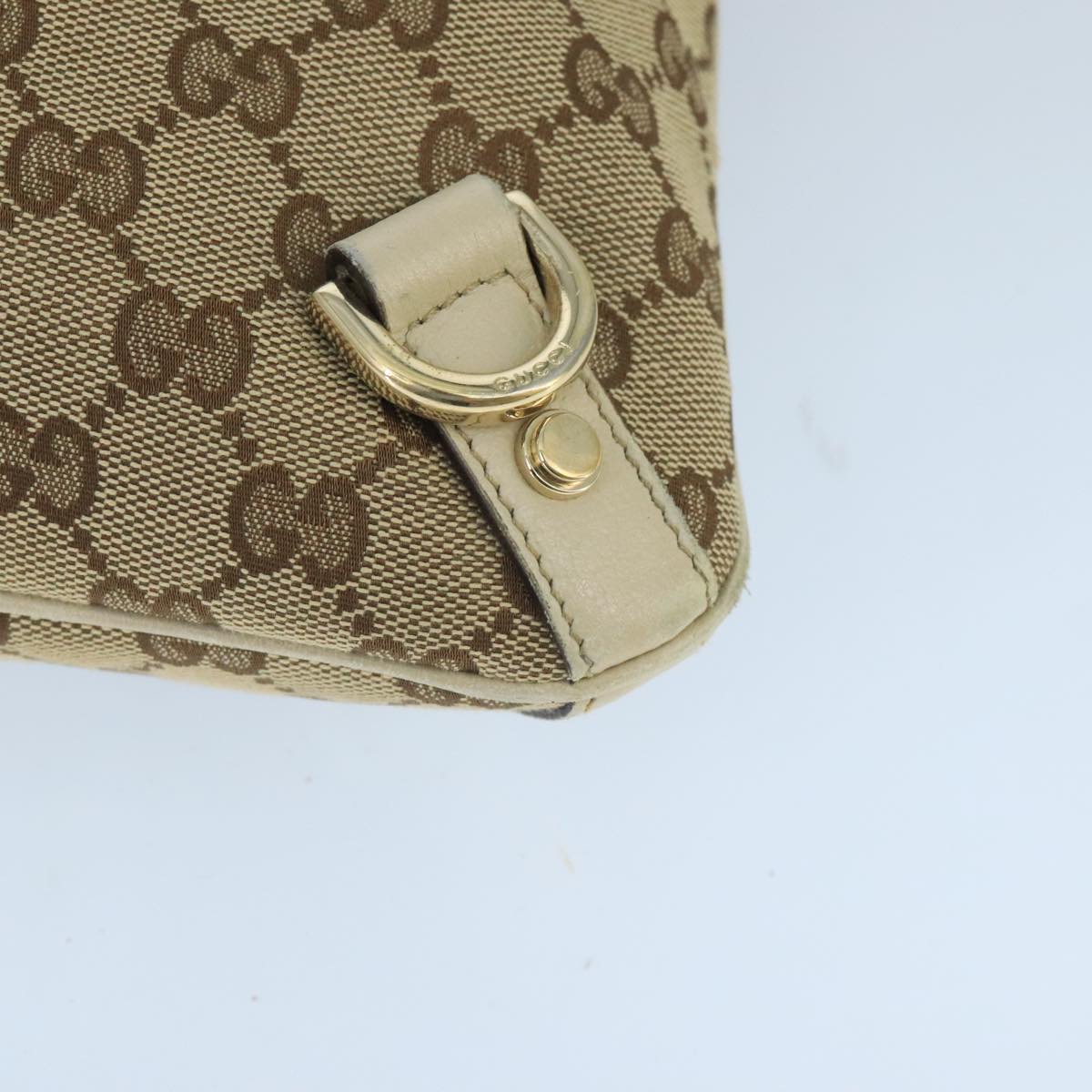 GUCCI GG Canvas Shoulder Bag Beige Gold 131326 99430
