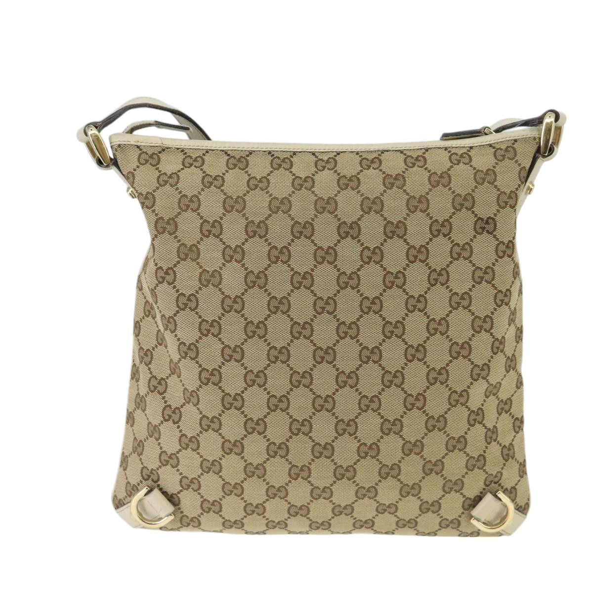 GUCCI GG Canvas Shoulder Bag Beige Gold 131326 99430