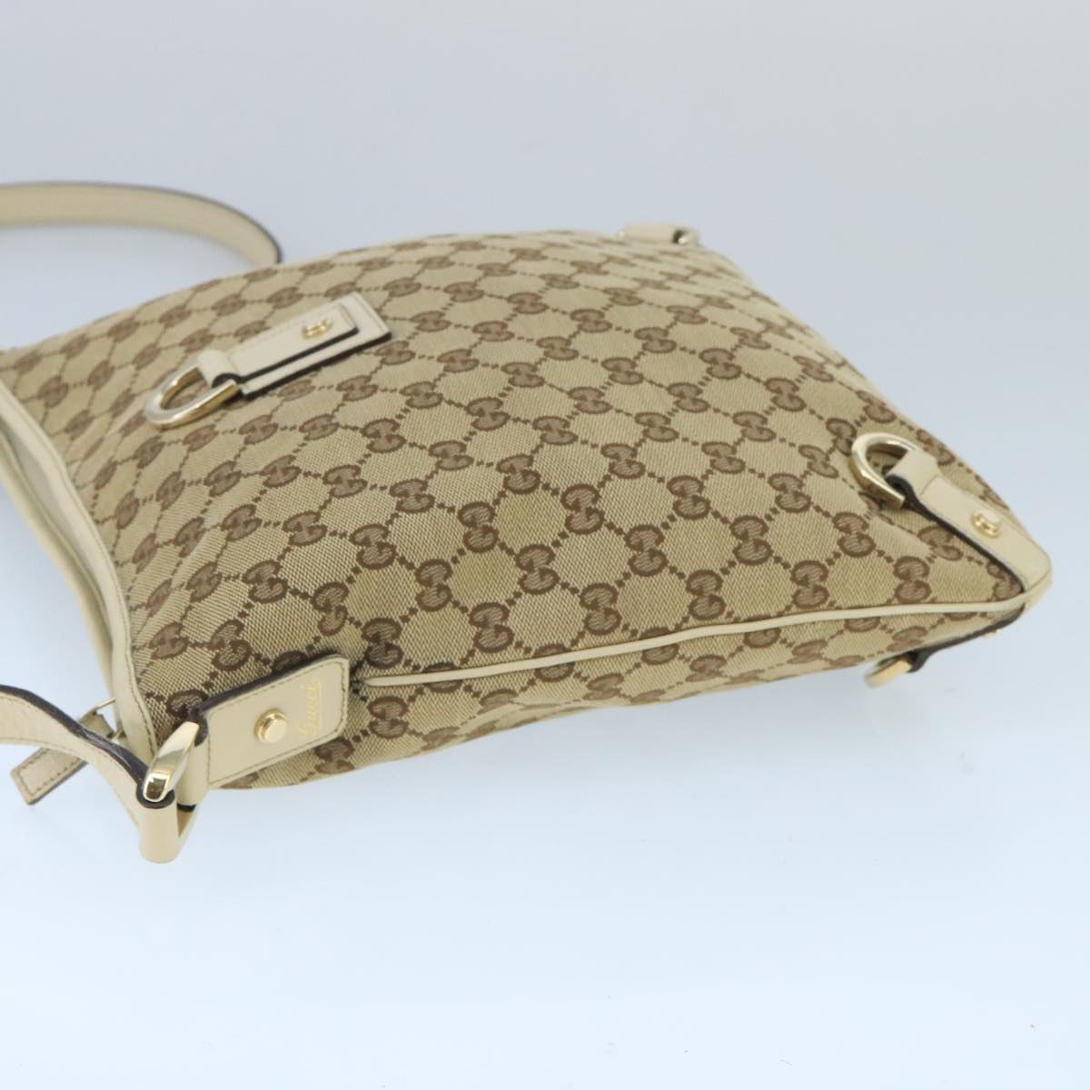 GUCCI GG Canvas Shoulder Bag Beige Gold 131326 99430