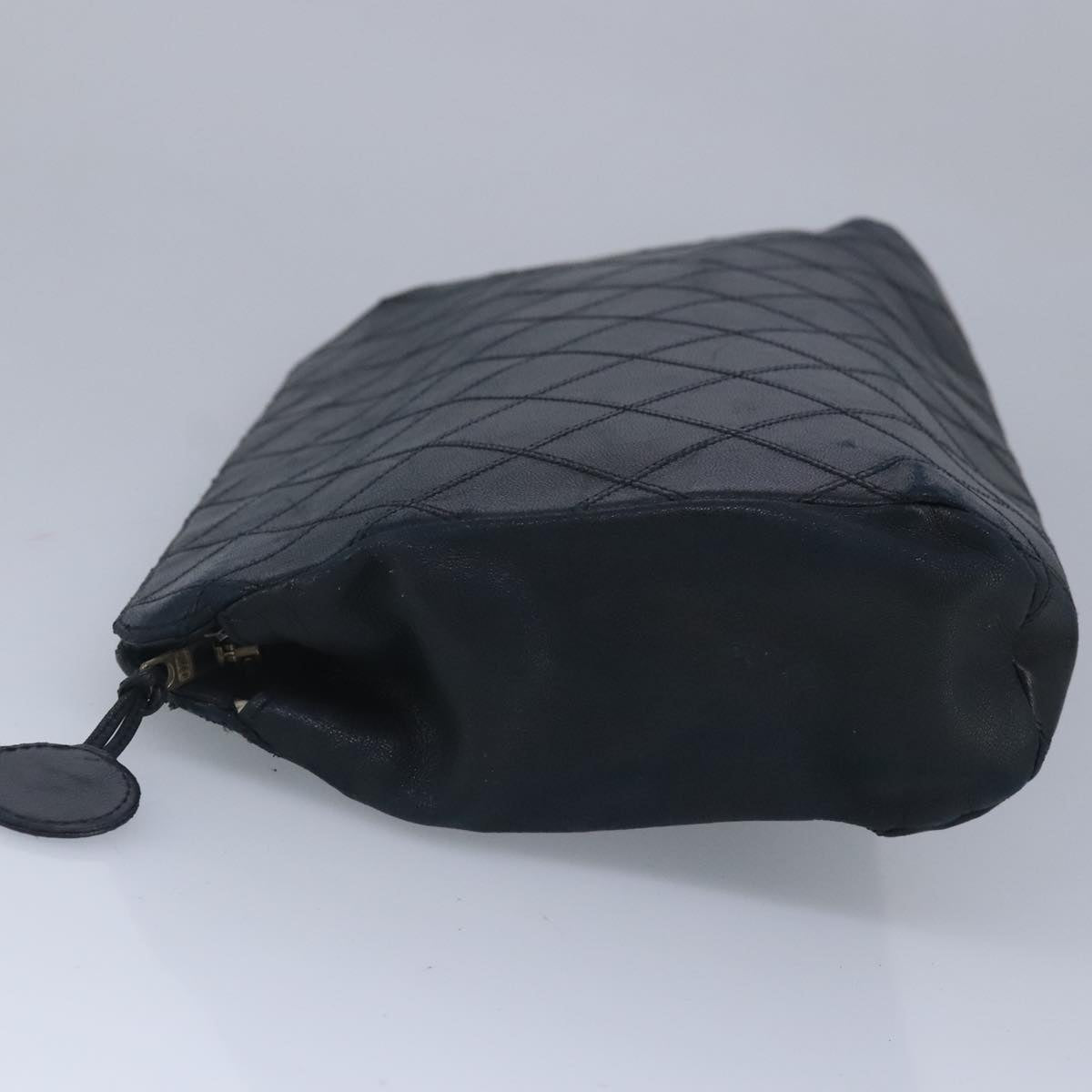 CHANEL Clutch Bag Lamb Skin Black CC 99480