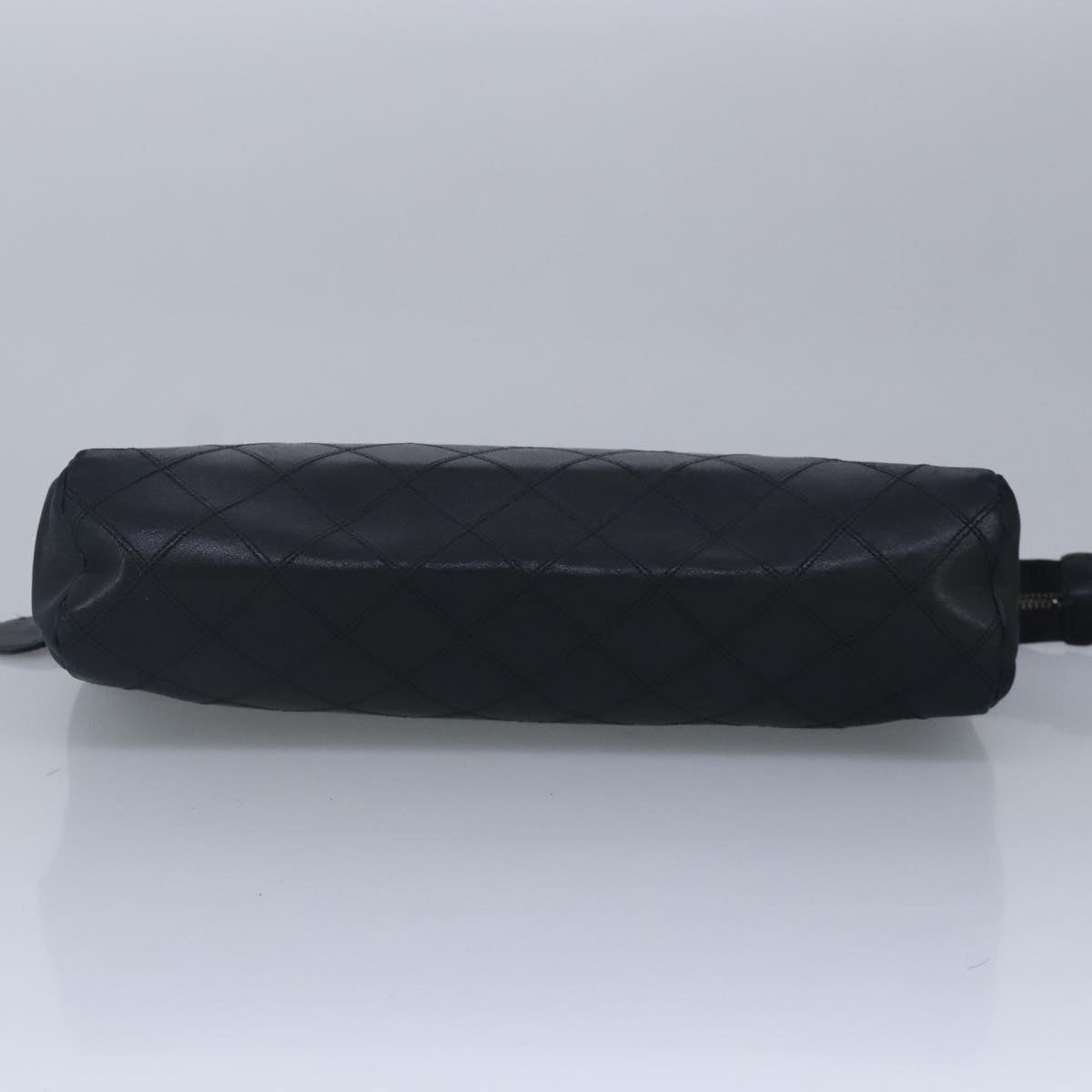 CHANEL Clutch Bag Lamb Skin Black CC 99480