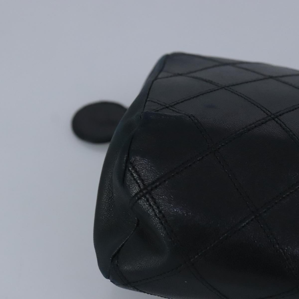 CHANEL Clutch Bag Lamb Skin Black CC 99480