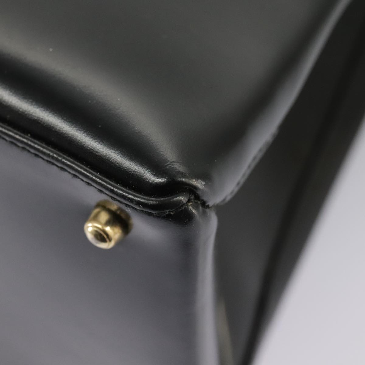 GUCCI Hand Bag Enamel 2way Black Gold 000 2046 0562 99537