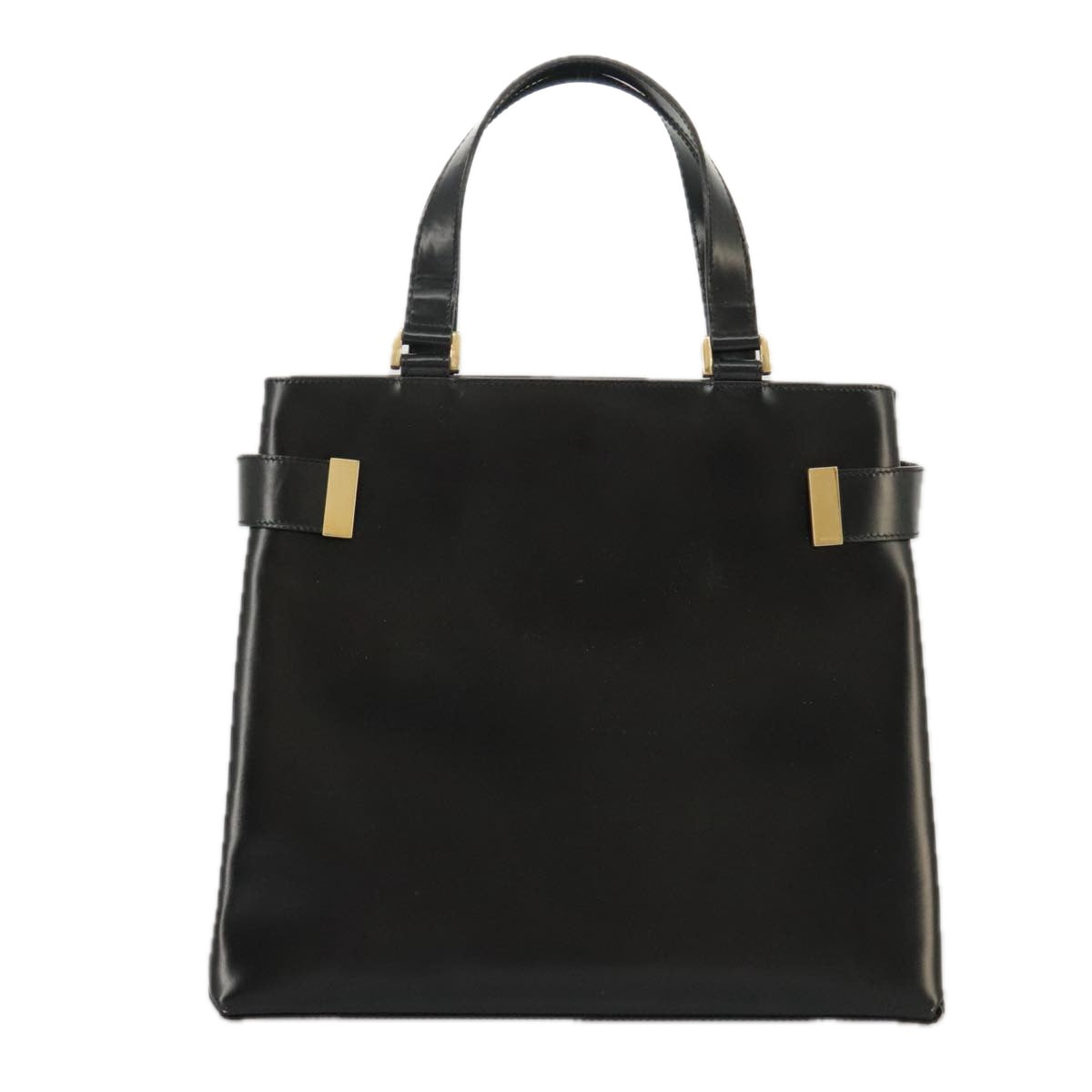 GUCCI Hand Bag Enamel 2way Black Gold 000 2046 0562 99537